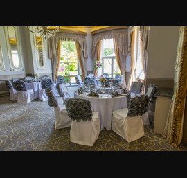 Silver Organza Frilled Caps - a wedding in Argent D'Or - White Table linen and Chair Covers