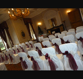 Two Colour Twist on White Chair Covers