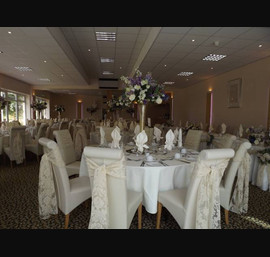 Champagne Flock tied with pearls and matching flock runners at Gilsland Spa