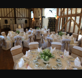 Hessian & Lace Sashes on White Chair Covers