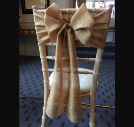 Hessian Sash on Chiavari Chair