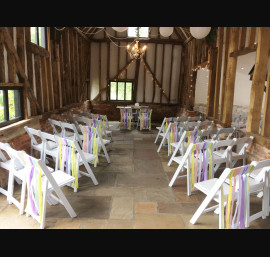 Pastel Ribbons on Ceremony Chairs