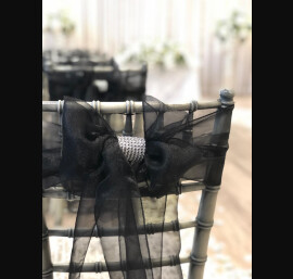 Black organza with diamante detail