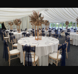 Navy Blue Organza Sashes