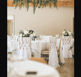 White Chiffon Weave Drapes