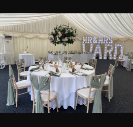 Sage Green Double Drapes with Pearl Bands