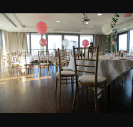 Gold Chiavari Chairs in the Sky Lounge