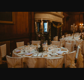 Ivory Ruffle Tail Hoods in The Music Room (Image by Belle Art Photogaphy)