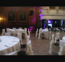 Ivory Ruffle Tail Hoods in The Music Room