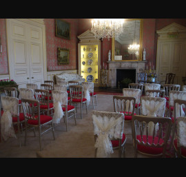 Ivory Lace Hoods on Gold Cheltenham Chairs