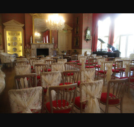 Ivory Lace Hoods on Gold Cheltenham Chairs