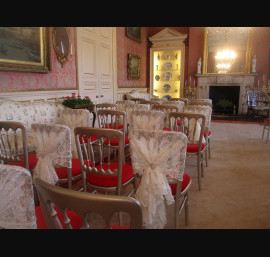 Ivory Lace Hoods on Gold Cheltenham Chairs