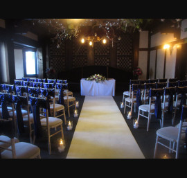 Purple Satin Bows on Limewash Chiavari Chairs