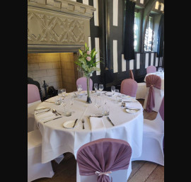 Mauve Chiffon Drapes in The Banqueting Room