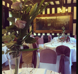 Mauve Chiffon Drapes in The Banqueting Room