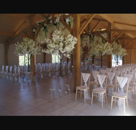 Ivory Chiffon Drapes in The Ceremony Room