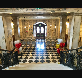 Ivory Lace Hoods on The Marble Staircase