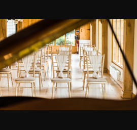 Ivory Chiffon Drapes in the Ceremony Room