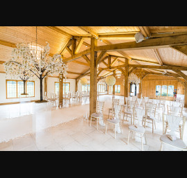 Ivory Chiffon Drapes in the Ceremony Room