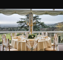 Chiffon Shoulder Drapes on Limewash Chiavari Chairs