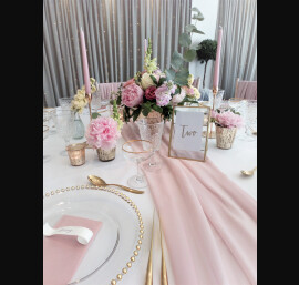 Pale Pink Chiffon Table Runner