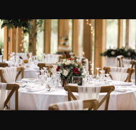 Ivory Chiffon Drapes at The Oak Tree of Peover