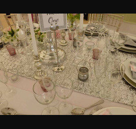 Silver Sequin Table Runner