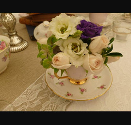 Hire vintage china and fill with flowers to complete your theme